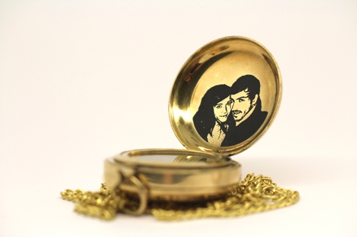 Taschen-Kompass mit Gravur eines Bildes