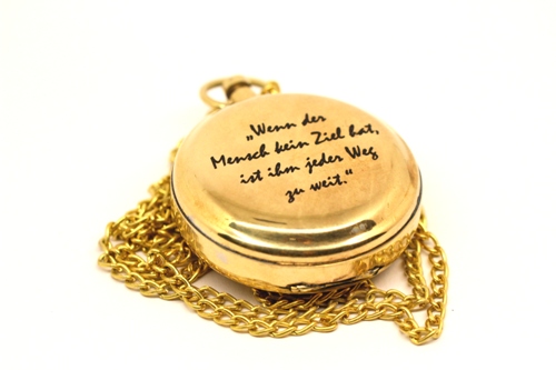 Taschen-Kompass mit Gravur aus Messing